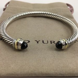 David Yurman Black Onyx and 14k Gold 5mm Bracelet